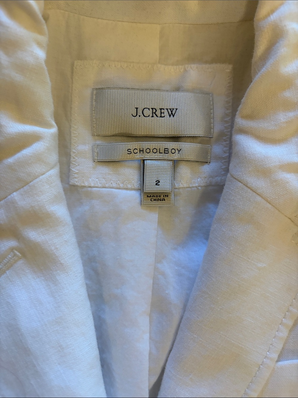J. Crew Schoolboy Women’s White Linen Blazer - Picture 2 of 5